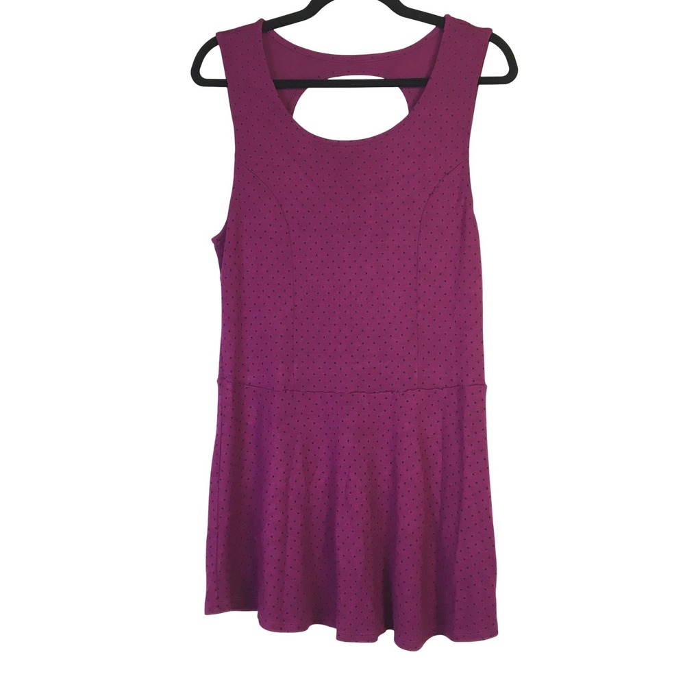 Torrid Polka Dot Cutout Back Skater Dress‎ 1 Magenta Purple